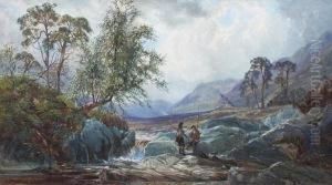 Two Anglers By A Highland River by John Faulkner