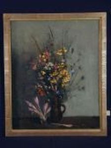 Blumenstraus In Vase by Amandus Faure