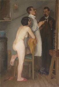 Im Atelier. by Amandus Faure