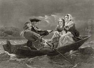 Lady Harriet Ackland on her way to visit the camp of General Gates, from 'Life and Times of Washington', Volume I, 1857 by Alonzo Chappel
