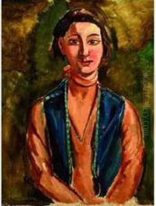 Portrait De Femme Au Gilet Bleu Portrait De Femme Au Gilet Bleu