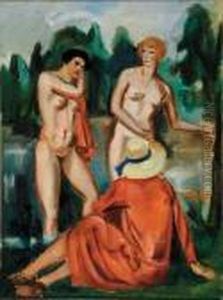 Baigneuses A La Campagne by Andre Favory