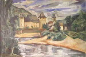 Fawry. Leo Sobre Lienzo. Med. 53 X 8 Cm. "vista Con Rio". 1 Fawry. Leo Sobre Lienzo. Med. 53 X 8 Cm. "vista Con Rio". 1