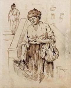 Ritratto Di Donna by Giacomo Favretto