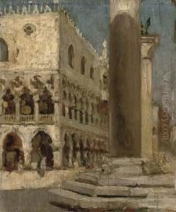 Piazza San Marco by Giacomo Favretto