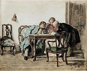 "susanna E I Due Vecchi" (1884) by Giacomo Favretto