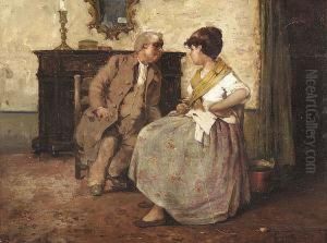 Stealing A Kiss by Giacomo Favretto