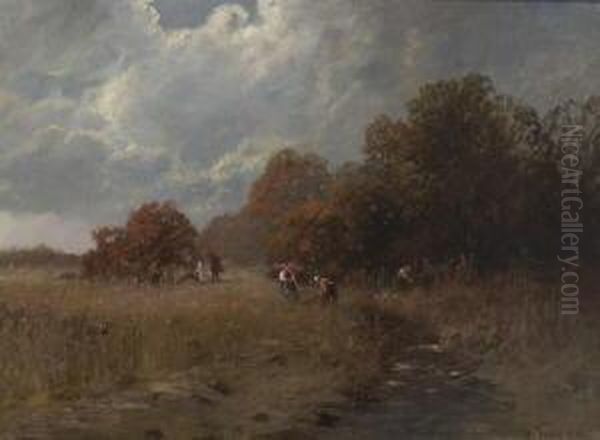 Reisigsammler In Herbstlicher
Baumlandschaft. - view 1