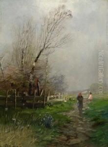 Magd Auf Dem Heimweg. by Otto Fedder