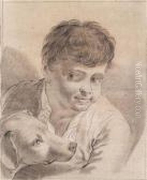Portrat Einesjungen Mit Hund - view 1