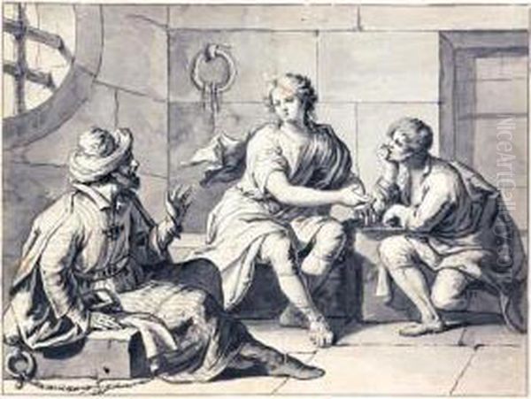 Joseph Interpreting Dreams In Prison - view 1