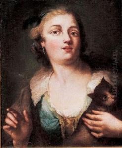 Ritratto Di Giovane Donna Con Gatto
