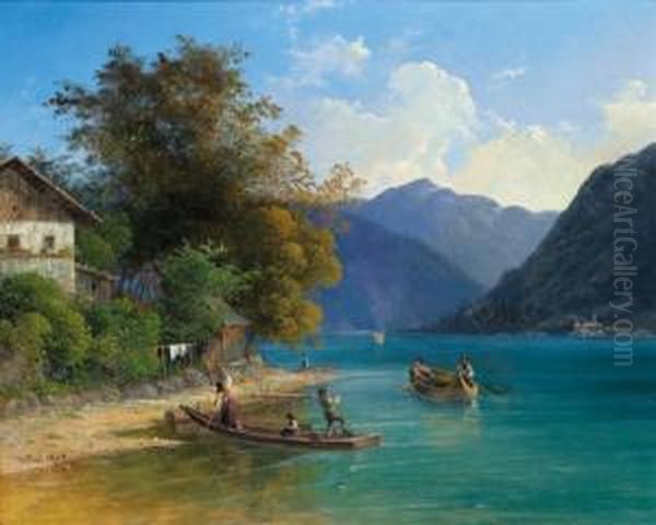 Motivo Sulle Rive Di Un Lago Alpino - view 1
