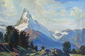 Blick Auf Das Matterhorn.