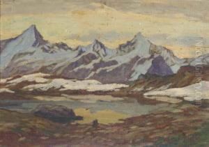 Am Bergsee (riffelsee Wallis), Switzerland by Carl Friedrich Felber