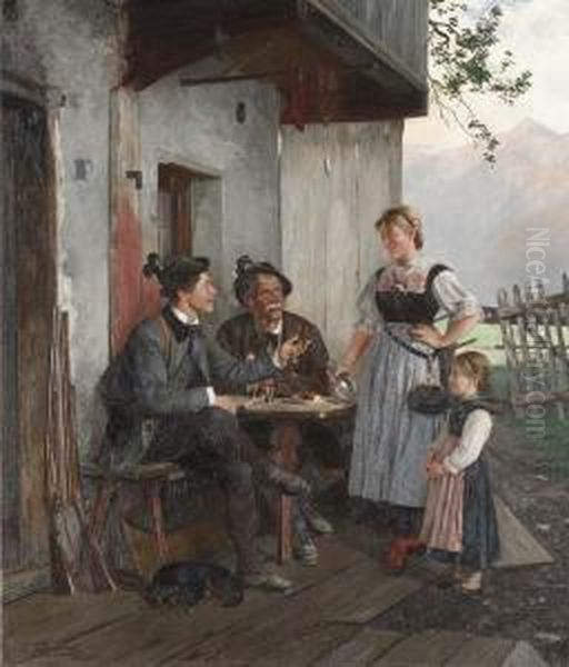 A Rest After The Hunt At An Alpine Tavern - view 1