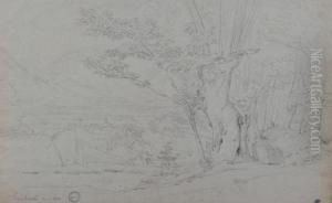 Cinq Paysages Avec Village by Theodore Caruelle d' Aligny