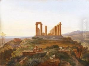 Bergers Pres Du Temple D'hera A Agrigente by Theodore Caruelle d' Aligny