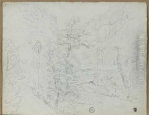 Paysages Aux Arbres by Theodore Caruelle d' Aligny