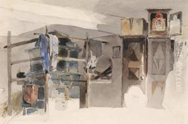 Interior With Tiled Stove - view 1