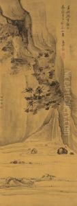 Chrysanthemum Above A Waterfall by Gao Fenghan