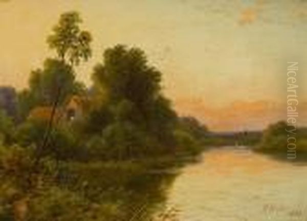 Cottage In A River Landscape - view 1