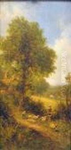 A Girl On A Footbridge; A Shepherd With His Flock (a Pair) A Girl On A Footbridge; A Shepherd With His Flock (a Pair)