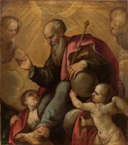 Padre Eterno Ed Angeli by Ferrau Fenzoni
