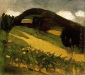 Landscape In Nagybanya by Karoly Ferenczy