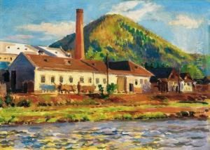 River Zazar-side In Nagybanya by Valer Ferenczy