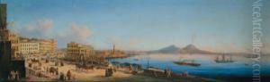 Napoli Vista Da Santa Lucia by Salvatore Fergola