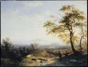 Reggia Di Caserta Con Vesuvio Sul Fondo by Salvatore Fergola