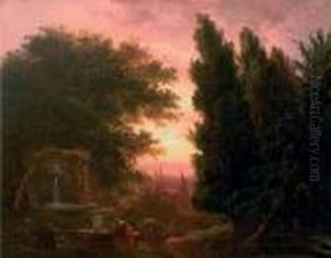 Paesaggio Con Figure by Salvatore Fergola