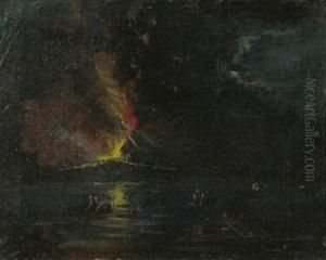 Notturno Con L'eruzione Del Vesuvio by Salvatore Fergola