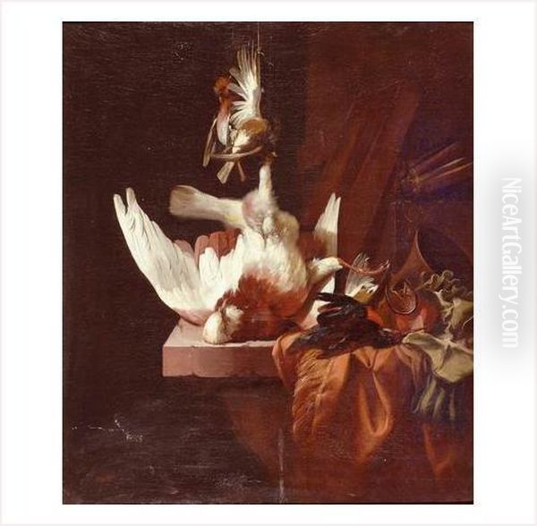 Nature Morte Aux Oiseaux Sur Un Entablement - view 1