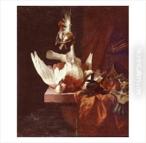 Nature Morte Aux Oiseaux Sur Un Entablement by William Gowe Ferguson