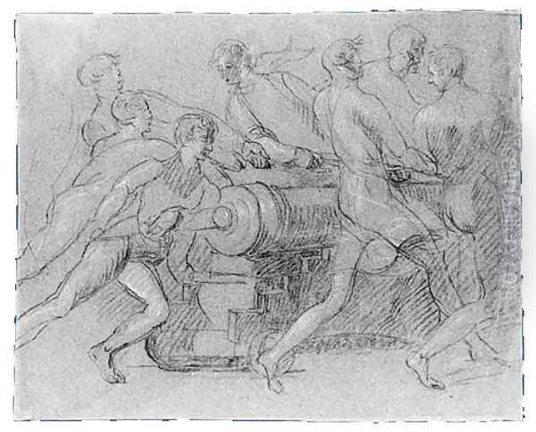 Sailors Maneuvering a Cannon, Possibly a Study for - view 1
