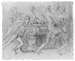 Sailors Maneuvering a Cannon, Possibly a Study for Sailors Maneuvering a Cannon, Possibly a Study for