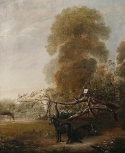 The Original Ribston Apple Tree With Favourite Pony And Donkey by John Jnr. Ferneley
