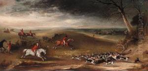 The Belvoir Hunt Near Stathern Village by John Jnr. Ferneley