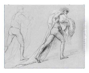 Study for "The Surrender of the Dutch Admiral De Winter to Admiral Duncan, October 11, 1797": Two Studies of a Man with a Sail or Flag Study for "The Surrender of the Dutch Admiral De Winter to Admiral Duncan, October 11, 1797": Two Studies of a Man with a Sail or Flag