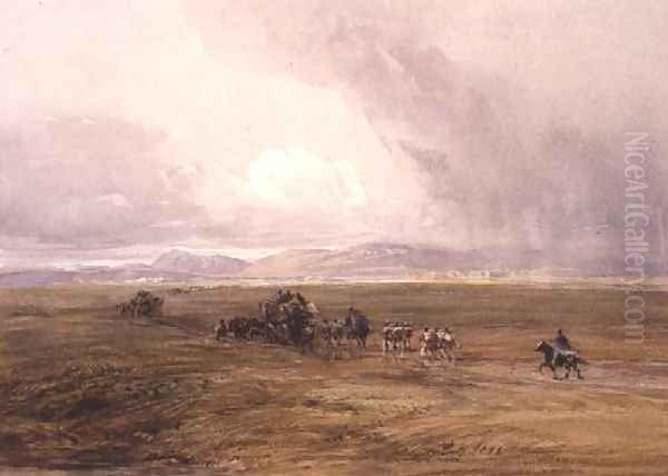 A Baggage Train Crossing a Plain - view 1