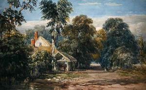 A Cottage and Byre at the Edge of a Wood, 1845 by David Cox