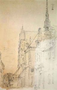 A Cathedral in a Street by David Cox