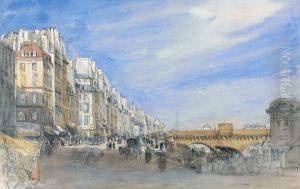 Pont Neuf from the Quai de L'Ecole, Paris by David Cox
