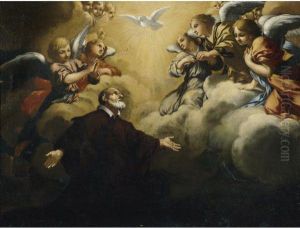 St Philip Neri In Glory by Ciro Ferri