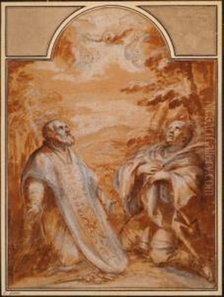 Le Saint Esprit Apparaissant A Saint Philippe Neri Et A Un Autre Saint - view 1