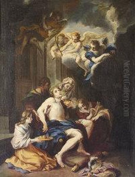 The Death Of St. Sebastian, With Figures And Angels - view 1