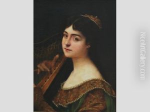 Jeune Femmejouant De La Harpe