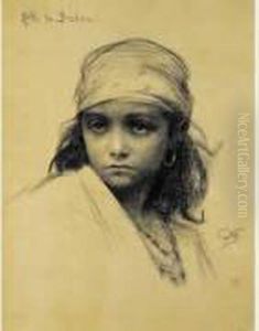 Jeune Fille De Biskra by Gabriel Joseph Marie Augustin Ferrier